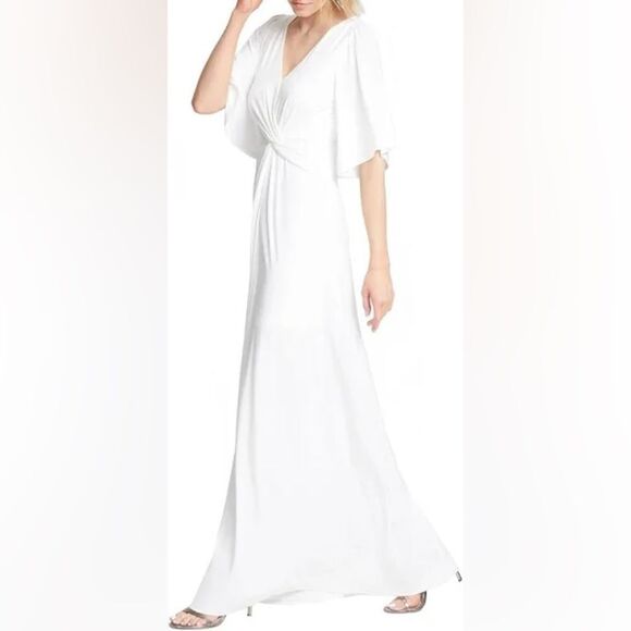 Halston Heritage NWT Draped Jersey Gown with Twisted Waist Detail. Size 8. - Picture 1 of 7
